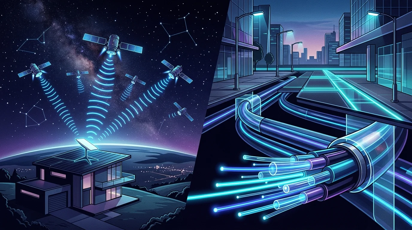 Starlink Satellite vs Fiber Optic Internet Comparison