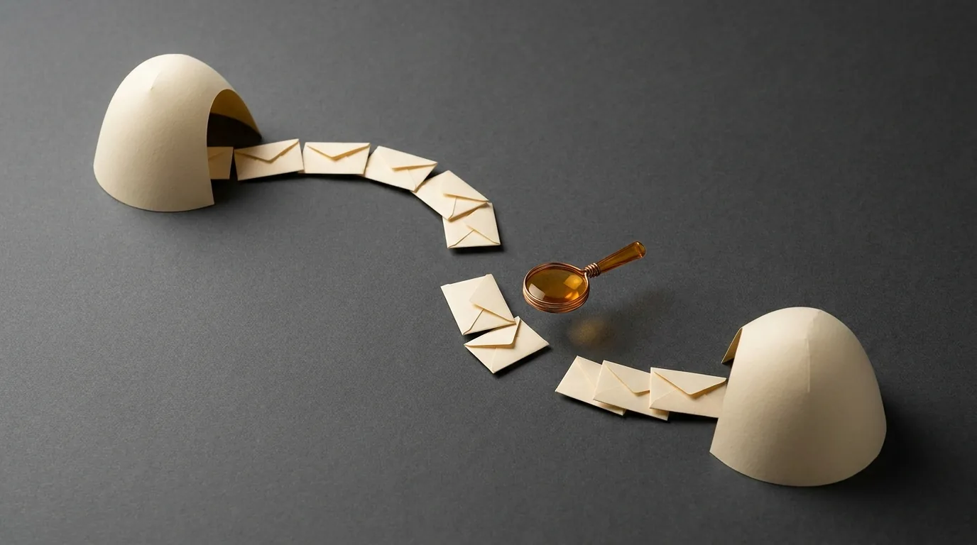 Illustration of gaps in an envelope path under a magnifier; not a packet-loss result